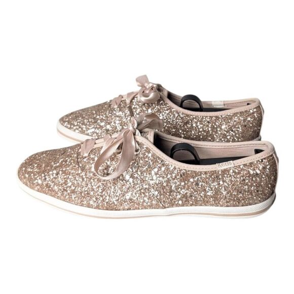 KATE SPADE NEW YORK Keds X Champion Glitter Lace-Up Sneaker Size 8.5 - Picture 2 of 7